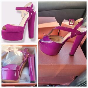 NIB YODEKS Women's Platform Peep Toe Sandals with Ankle Strap Fashion Wedge